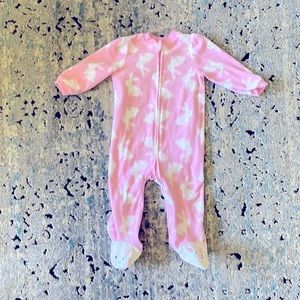 Little Me fleece bunny footie. Size 9-12 months